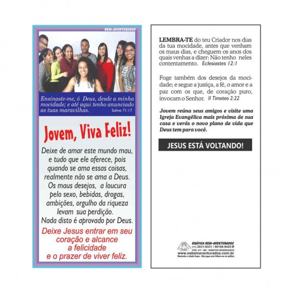 Folheto: Jovem Viva Feliz