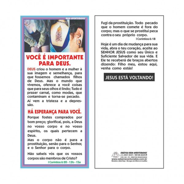 Folheto: Você É Importante Para Deus