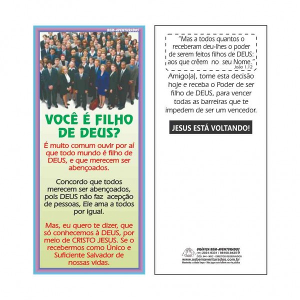 Folheto: Você é Filho de Deus?