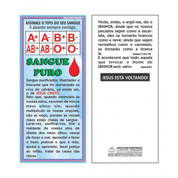 Folheto: Sangue Puro
